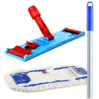 Medvilninė grindų šluostė 40 cm su Duo rėmeliu ir kotu