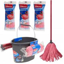 Grindų plovimo rinkinys Vileda Wring&Go su kibiru ir 3 šluostėmis
