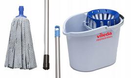 Vileda Pro grindų valymo kibiras su išgręžimo mechanizmu ir nemokama šluota