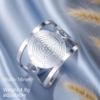 Dawapara Hekate Wheel Ring Adjustable Stropholos of Hecate Ancient Greek Goddess Ring Stainless Steel Jewelry gray