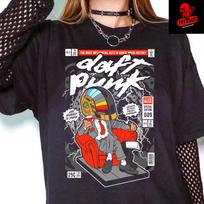 Men's and Women's T-shirts Daft Punk Funko Pop Music Tee Unisex Heavy Cotton M gray