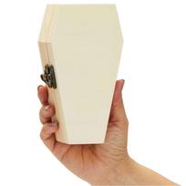 Durable Wood Wood Coffin Box with Lock Halloween Gothic Gift Packing Box Coffin Shape Storage Box Party Favors 1pc beige
