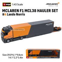 Bburago 1:43  F1 Mercedes-Amg F1 W15 Hauler Set#63 Georgerussell Ferrari Sf24 Alloy Luxury Car Die Cast Car Model Toy Series orange