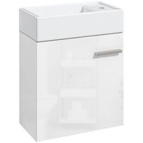 Bathroom Cabinet with Wall Basin with Soft-Close Door and Cabinet 40x23x50 cm Glossy White 40 x 23 x 50 cm