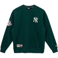 New Era MLB New York Yankees Logotipo Spaudinys Apvalus Kaklas Laisvas Ilgomis Rankovėmis Amerikietiškas Džemperis Vyriškas Džemperis Žalias 13546467 M black