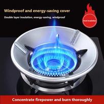 Ugniai atsparus priekinis stiklas, taupantis dujų dangtį, vėjui atsparus žiedas, neslystantis laikiklis, sutankinantis dujinės viryklės energiją taupantį žiedą OneSize