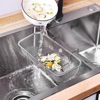 Stainless Steel Sink Drain Basket Fine Mesh Anti Rust Coating For Drying Kitchen Utensils And Fresh Produce gray