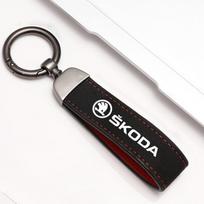 For Skoda Octavia Fabia Rapid Superb Karoq Kodiaq Scala Kamiq Roomster Enyaq Suede Car Keychain Pendant Jewelry Keyring Men Gift knfg14 black