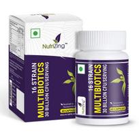 NutriZing Bio Kultūrų Kompleksas Probiotikai Žarnyno Sveikatai - Didelės Koncentracijos 30 Milijardų KSV su 16 Bakterijų Štamų - Vegan Šviežumo Papildai