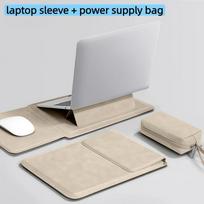 3in1 Laptop Sleeve Case 13 14 15 15.6 16Inch Tablet Protective Case  For MAC Air Pro HP DELL Huawei 12/13/13.3in chaki