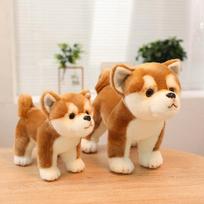 25/35CM Mielas Shiba Inu pliušinis žaislas Realistiškas Pūkuotas Šuo Iškamša Simuliacinis Šuniuko Lėlės Gimtadienio Dovanoms 25cm beige