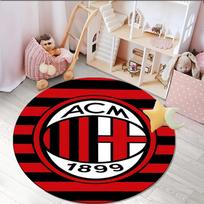 1PC round rug Milan Football club Printed Round Area Rug ,Rug For Home Office, Round Chair Rug, Decorative Carpet Fan gifts Christmas gift Diameter 100cm