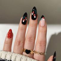 24Pcs Black Gradient Long Ballerina Press On Nails Full Cover False Nail Tips For Women Girls DIY Manicure auksas