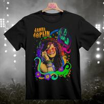 Janis Joplin Classic Rock Band T-Shirt Black S-3XL Unisex T-Shirt XL black