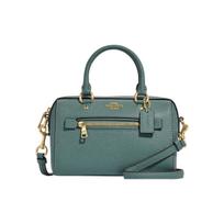 COACH Rowan Cross Grain Leather Handbag, Shoulder Bag, Crossbody Bag Mini Women's Ink Wash Green C9950-IMMAR One Size 1 gray
