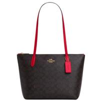 COACH Coated Canvas Tote Bag, Shopping Bag, Shoulder Bag Medium Women's Walnut CX611-IMXD0 One Size 1 black