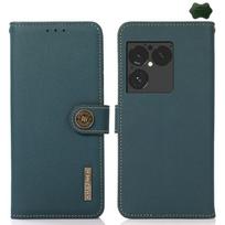For Sony Xperia 1 VIII KHAZNEH Custer Genuine Leather RFID Phone Case For Sony Xperia 1 VIII žalia