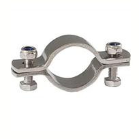 1Pcs M12-M108 Flat Pipe Support Clamp Thickened Flat Clamp M6 Screws Tube Support Clip Blue Case 304 Stainless Steel 38-40mm no pad