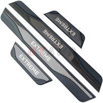 For Dacia Jogger Sandero Stepway Extreme Accessory 2020-2022 2023 Carbon Stainless Car Door Sill Kick Plate Protector Cover Trim black