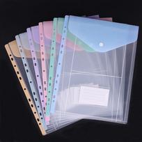 Transparent 3-Ring Binder with 11-Hole Sheet Protectors for Office or Student Document Storage 1 Vertical Snap Bag/Color Random
