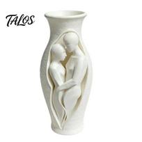 Abstract Body Art Vessel Human Vase Statue, 3D Printed Embracing Couple Sculpture Vase, Romantic Living Room Decor Decorative Dry Flower for Entryway balta