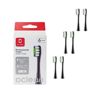 Oclean P1C5 B06 Professional Clean Dantų šepetėlio antgaliai, juodas 6 vnt.