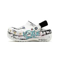 Crocs Klasikinės platforminės medinės klumpės Baltos Spalvos Plan EVA Spalvos Grafiti Patogūs ir universalūs kasdieniniai batai su skylutėmis Unisex Balti 37-38 balta