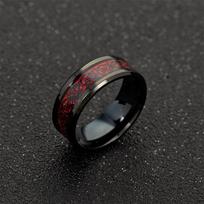8mm Men's Stainless Steel Celtic Dragon Ring Inlay Red Green Black Carbon Fiber Ring Wedding Band Charm Jewelry Gifts 6