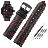 Klasikinis Tissot Speed serijos NBA bendradarbiavimo T116.617 apyrankė iš natūralios odos Viršutinio sluoksnio karvės oda Laikrodžio dirželis 22 mm dirželis Tag heuer 22mm gray
