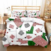 Premium Poker Cards Duvet Cover Player Games Card Table Games Theme For Women Men Teens For Bedroom Decorations Duvet Cover Queen King 135x200cm 2pcs beige