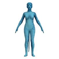 Avatar 2 Way of Water Kids' Halloween Bodysuit Cosplay Costume 110 cm blue