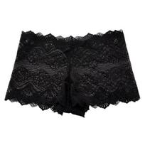 Moteriškos didelio dydžio permatomos nėriniais boyshorts apatiniai drabužiai Nematomi besiūliai hipster kelnaitės Seksualūs aukštu juosmeniu boxer brief kelnaitės XXXXL juoda