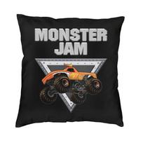 Monster Jam Grave Digger Monster Truck Cushion Cover 40x40cm Decoration 3D Print Throw Pillow Case for Sofa Double Side 30x30cm 12x12in gray