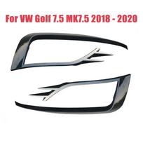 2 vnt. Volkswagen Golf 7 / Golf 7.5 MK7 GTI GTD R Standartiniam TSI TDI 2013-2019 m. Blizgančio juodo automobilio buferio rūko žibinto grotelių apdailos dangtelis juoda