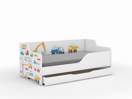 Vaikų lova LILU 160x80 MAŠINĖLĖS - komplektas