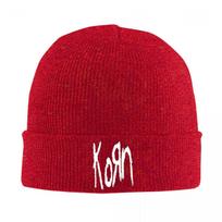 Music Rock Korn Band Warm Knitted Cap Winter Knit Bonnet Hat Skullies Beanies Hip Hop Caps for Unisex One Size red