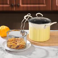 3L Multi-Functional Deep Fryer with Strainer Net, Oil-Saving & Splash-Proof Iron