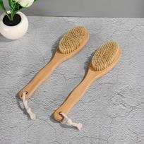 1Pcs Wooden Long Handle Bristle Shower Body Brush Bathing Massage Back Body Exfoliating Brush Bathroom Wash Brush Bath Tools beige