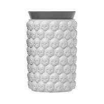 Skull Shape Ice Cube Tray with Lid Food-Grade Silicone Mold for Whiskey Cocktails Easy-Release Leak-Proof Stackable Spooky Party Essential 1pc gray