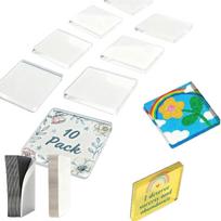 Skaidrus akrilas „Pasidaryk pats“ šaldytuvo magnetukų rinkinys 10 vnt. Patvarūs lengvi rankdarbių aksesuarai individualiam dekoravimui ir personalizavimui One Size balta