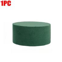 Round Floral Foam Blocks, Absorbent Wet & Dry Flower Mud, Florist Sponge Bricks for DIY Flower Arrangement & Decoration 8*4CM-1PC žalia