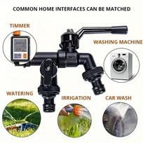 Outdoor Garden Dual Outlet Dual Control Washing Machine Faucet Durable Brass Construction with Threaded Connectors and Sealing Rings for Water Hose one size juoda