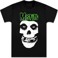 Misfits Shirt Retro Punk Rock Band Unisex Fit Mens Novelty Green Graphic Printing Soft Cotton Tee Vintage Youth Black S
