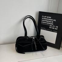 Retro Hand-Held Bowling Bag for Women's Autumn and Winter New Fashion Trend Suede Underarm Bag, Niche Commuting Bags juoda