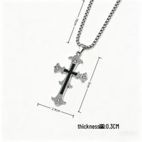 Trendy Metal Cross Pendant Necklace for Men and Women - Personalized Ins Style Jewelry