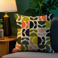 O-Orla Kiely Gėlių Pagalvės Užvalkalas Pliušinis Audinys Minkštas Dvipusis Spaudinys Sofos Pagalvės Užvalkalas Mesti Pagalvės Užvalkalai Peach skin 18*18(CM)-1Pcs brown