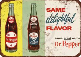 Diet Dr Pepper Reproduction Metal Sign Aluminum 20x30cm（7.8x11.8inch） yellow