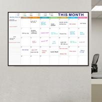 Waterproof Monthly Planner Board Reusable Whiteboard Calendar Calendar Bulletin Board  Office Tasks gray