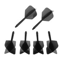 6 Pcs Dart Flights 2BA Screw In-one Professional Dart Flight Anti-fall 80mm Plastic Darts Flights Set For Dart Players black #1