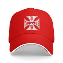 Custom Fashion Unisex West Coast Iron Cross Baseball Cap Adult CChoppers Adjustable Dad Hat Unisex Women Hip Hop One Size red